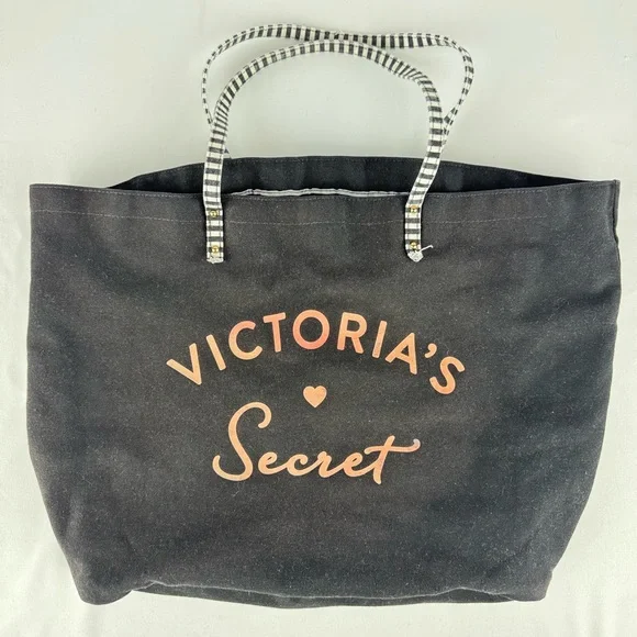 Victoria’s Secret Black and Pink Tote Bag - Picture 1 of 4
